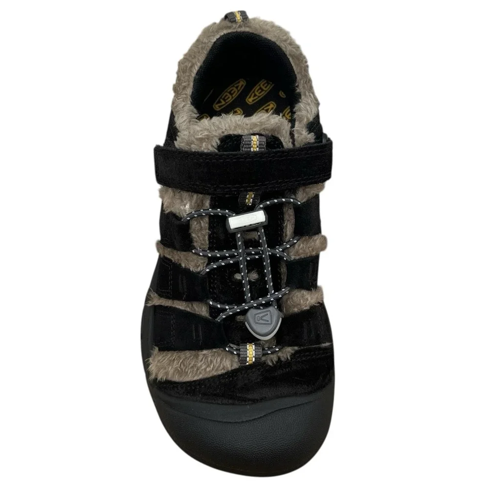 KEEN Youth Big Boys Girls Newport Suede Cozy Shoes Size 1 Black Slip-on Bungee